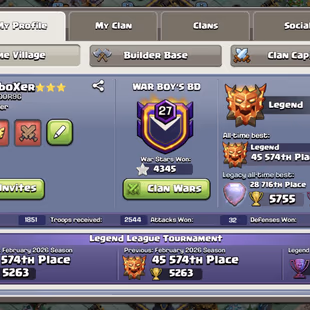 🔥[ TH-18 MAX ] X 261 XP🔥7 EPIC EQUIPMENT MAX || LEGEND LEAGUE || ALL HEROS MAX || BH MAX || 23 SKIN X 10 SCENERY - Image 3