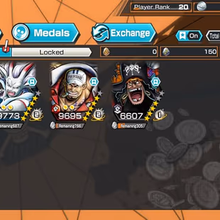 [4175][IOS+ANDROID] 4 EX - Light Luffy + Blackbeard + Akainu + Yamato , Support 136 , Goof Medal - Image 1