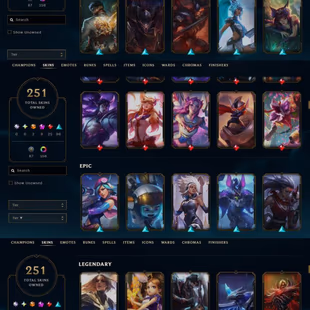 EUNE - Unranked Last Session Platinum - 251 Skin - Level 447 - OE 658 - BE 5219 - RP 9 - Champion 172 - 9 Mythic - 2 Ult - Image 2