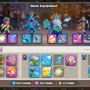 🔥TH 17 ALMOST MAX🔥XP 219-[ 4 EPIC EQUIPMENT MAX GG 20 FA 20-HERO 100-100-75-50-WAR ARENA-NC YES-WALLS DEFENSE MAX - Image 5