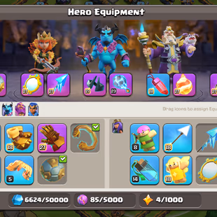 RARE OFFER [TH18] MAX DEFENCE || HERO 82-87-52-80-55 || 9 EPIC EQUIPMENT MAX || HIGH WALLS || 201 XP LEVEL || CHEAP - Image 7