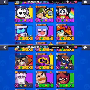 48K Trophies LVL117 | 95/100 Brawlers | 32 Max Brawlers - 27 Hypercharges | 216 Skins | 634 Pins | 323 Icons | 156 Spray - Image 5
