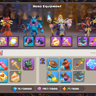 RARE💠SUPER PREMIUM TH 18 MAX💠12 EPIC MAX!XP 260!HEROS:105-105-95-80-55!NC 1K!MAX WALLS!MAX DEFANCE! GREAT TROOPS - Image 7