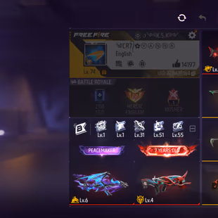 X291|Lvl 74|7 YEARS OLD ACC|64 CHARACTER|384 COSTUME(15 MYTHIC)|315 WEAPON(4 EVO+39 MYTHIC)|AK47 Blue Draco Lv 6|FAMAS D - Image 3