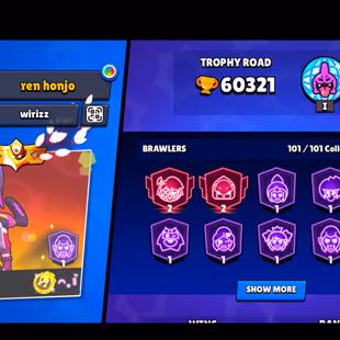 412 SKINS | 60.300 TROPHIES | 101 BRAWLERS | 46 HYPERCHARGE | 58 MAX | 22 PRESTIGE | 17 BUFFIES - Image 6