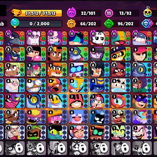 214 SKINS | 37.500 TROPHIES | 92 BRAWLERS | 11 HYPERCHARGE | 13 MAX | 16 PRESTIGE | 8 BUFFIES - Image 4