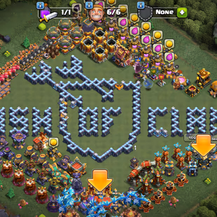 🔥XP 222!TH-SAVENTEEN🔥HERO:71-75-62-64-34!NC YES!DARK BLUE WALLS!VERY STRONG DEFENCE!GREAT TROOPS!FULL MAX BH - Image 1