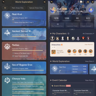 All Platform - EU - AR60 - 80 Character 33 5'Star  -12 Weapon 5'Star - Nefer - Mavuika - Arlecchino - Neuvillette - Xilo - Image 4