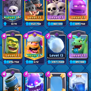 ❗[ 64X CARDS MAX ]❗2X LEVEL 16 CARD|| 15X EVOLVED || 10X ELITE || LEVEL 61 || TROPHY: 10500 | 116X EMOTES | 118X BADGE - Image 8