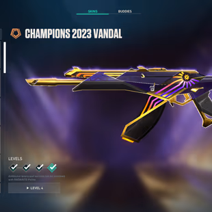 Gold 2 - 5 Melee Skins - 49 Gun Skins (4 limited) - 45000 VP spent -  Champions 2023 Vandal & 2024 Phantom, Melee - Image 1