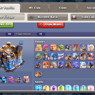 🌟RARE GERMANY LOCAL 🌟11 EPIC MAX | TH 18 MAX DEFENCE | FROST AGE FULL SKIN SET | LEAGUE KING | 4X RARW SCENERY  - Image 3