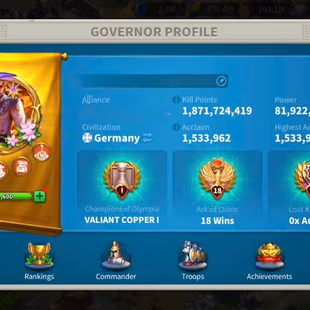 81M - Vip 15 - 12  Commanders - 50 Passport  - 800k Credit - 22K Gems  - 3 skin house - 2 Farms - Image 2
