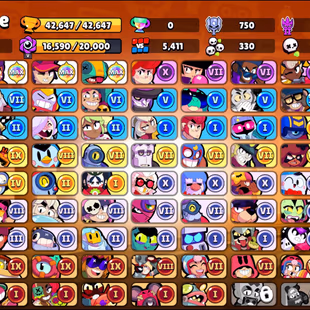 217 SKINS | 42.600 TROPHY | 95 BRAWLERS | 15 HYPERCHARGED | 18 MAXED BRAWLERS | 3 BUFFIES | LOADED RICO | CUPID PIPER |  - Image 3