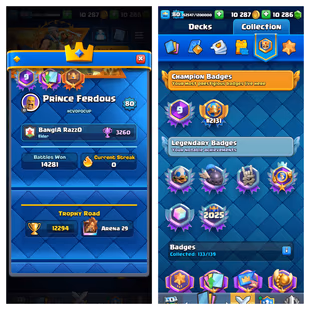 🔥80 LEVEL-WORLD RANK #2131 🔥[121 MX CARD] 9 YEAR PLAY | KT 16 | 32X MAX CARD | 39X ELITE CARD |RARE EMOTES| 10K GEMS | - Image 1