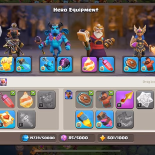 FIRE TH-18 | 18X MAXED EQUIPMENTS | 5X PET MAX | HERO 69-75-41-55-20 | F.ARROW-FIREBALL [MAXED] | XP-216 | 352 CWL MEDAL - Image 5