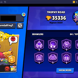 218 SKINS | 35.300 TROPHIES | 84 BRAWLERS | 11 HYPERCHARGE | 17 MAX | 9 PRESTIGE | 7 BUFFIES - Image 5