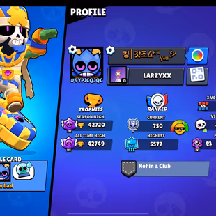 🔥TROPHIES 42720 💎 BRAWLERS 88 [] MAX BR 18 [] HYPER 9 [] SKINS 134 - Image 1
