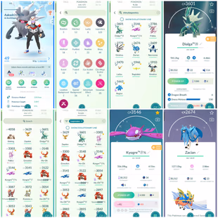 LEVEL 49 😍 10 SHINY LEGENDARY 🔥 125 LEGENDARY | 44 SHINY | 33 DYNAMAX | 21 HUNDO | 26 SPECIAL BG | ZACIAN | KYOGRE   - Image 1