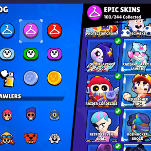 322 SKINS | 27 HYPERCHARGED | 72.681 TROPHIES | 98 BRAWLERS | 34 MAX BRAWLERS | 2 BUFFIES  - Image 5