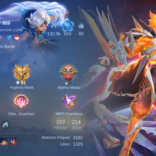 MLBB | Qinzy969 | LVL 52 | M6 PRIME & BASIC CLAUDE | STARLIGHT 2020 KARRIE | LUCKYBOX (2) | HERO 107 | SKINS 214 | FULL  - Image 2