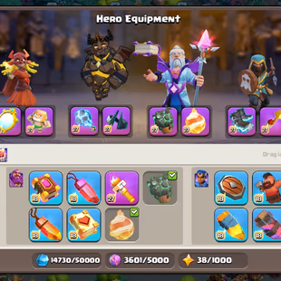 SUPREME TH18 SUPER RARE || 34.9/35 EQUIPMENT MAX || 3 LEAGUE SKINS || 1900 LEAGUE MEDALS || 5800 WAR STARS ||  - Image 8
