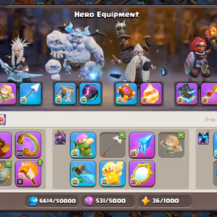 💠EPIC EQUIPMENT 9x MAX!XP 251!TH 18 MAX💠HERO-105-105-95-80-55!NC 500!FULL MAX LAB!ALL PET MAX!WALLS MAX!DEFANCE MAX - Image 6