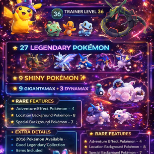 🎯NW STOCK] 2016 OG STACKED ACCT 👹| 27 LEGENDARY | RAYQUAZA | GIGANTAMAX | SPECIAL BACKGROUND | EVENT PG INSTANT - Image 2