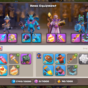 Th17 | Hero-95-95-75-50 | Equipment-11-Epic Almost Max | XP-258 | Defence Wall Almost Max | NC-Yes | BEST-DEAL   - Image 6