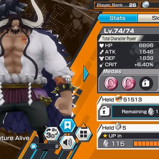 [4121][IOS+ANDROID] 6 EX - Light Luffy + Kuzan + Blue Kaido + Whitebeard + Akainu + Luffy Def , good Medal , support 145 - Image 8