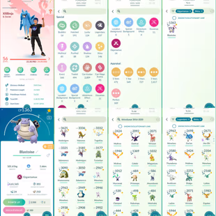 SHINY ZACIAN [] 14x SHINY LEGENDARY189 PERFECT [] YEAR 2016 [] SHINY GMAX BLASTOISE [] OLD SHINY [] ARTICUNO [] LEVEL 56 - Image 1