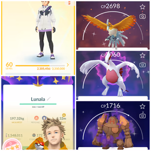 Lvl 50+ [Hundo Lunala] | 44 Legendary | Solgaleo | Zacian | Kyogre | Lugia | Regieleki | Regidrago | Instinct | 747 - Image 1