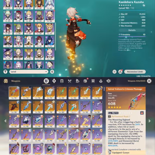 All Platform - EU - AR60 - 68 Character 21 5'Star - 14 Weapon 5'Star - Skirk - Xilonen - Columbina - Raidern Shogun - Fu - Image 1