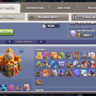 Th16 Almost Max [4500-War Star]-[Cyber Secnry] | Hero-95-95-70-45 | Equipment-15-Epic Almost Max | XP-241| Defence Wall  - Image 3