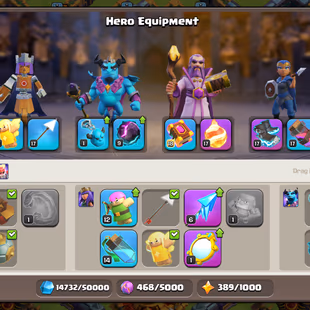 TH 16 ALMOST MAX || 3 HERO MAX || BK 86 AQ 95 GW 70 RC 45 MP 61 || HIGH EQUIPMENTS || HERO SKINS - Image 5