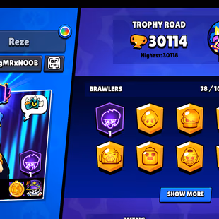 150 SKINS  30000 TROPHIES  78 BRAWLS 18 HYPER CHARGED 22 TOTAL MAX BRAWLS  INSTANT DELIVERY - Image 3