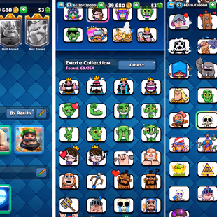 R473 | LVL57 | Cards: 10 LVL 15 | 13 LvL 14 | 11 Evolved |  4 Tower Skin | 69 Emotes | IOS And ANDROID - Image 4