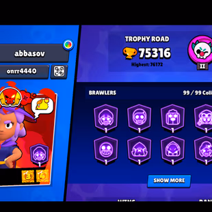 38 TITLES | WITCH SHELLY | 301 SKINS | 75.300 TROPHY | 99 BRAWLERS | 62 HYPERCHARGED | 67 MAXED BRAWLERS | 28 PRESTIGE - Image 6
