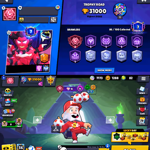 31k | 86 BRAWLERS | 2-lvl PRESTIGE IN DYNAMIKE | DEVILISH MORTIS | POSSESSED POCO | GODZILLA BUZZ FROST AMBER | JOCK STU - Image 1