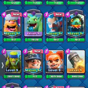 Value Starter ACC | KT LEVEL 11 (33) | 120 Cards | 2619081 Gold | 5281 Gems | Trophies: 6827 | 8 Evo | 14 Wild Shard | - Image 8