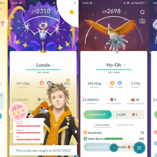 Lvl 50+ [Hundo Lunala] | 44 Legendary | Solgaleo | Zacian | Kyogre | Lugia | Regieleki | Regidrago | Instinct | 747 - Image 3
