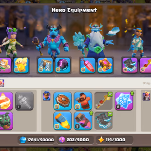 RARE💎 29K GEMS 🔥WAR ARENA SCENERY || TH 18 || 105-103-80-80-55-11 HEROES || HIGH EQUIPMENTS - BH 10 MAX - SKIN SCENERY - Image 5