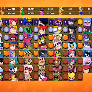 30K Trophies LVL86 | 85/101 Brawlers | 23 Max Brawlers - 14 Hypercharges | 184 Skins | 372 Pins | 251 Icons | 116 Sprays - Image 2