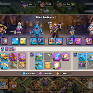 37 EQUIPMENT 💎 TOWNHALL 17 💎 92-95-67-70-42-2 HEROES [] 233 XP [] 1800 WWS [] 600 GEMS [] BH 10 [] CHEAP [] AVAILABLE - Image 3
