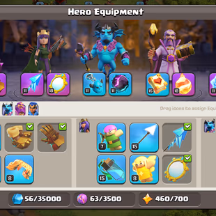 🔥[1000 CWL MEDALS-4'100 GEMS🔥ALMOST MAX TH-13 | [5EPIC-G.GAUNTLET-M.MIRROR-F.BALL MAX] | HERO-64-75-42-47-24!low price - Image 7