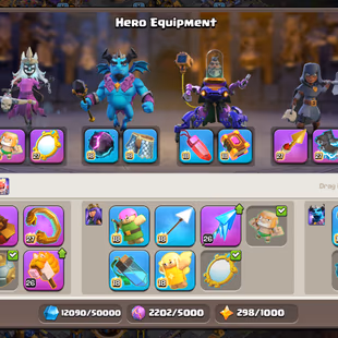 F1 6 HEROES MAXED | TH-18 ALMOST MAXED | 10 EPIC MAX | 2 EPIC LVL 26 | 11900 GEM | ALL 3 HELPERS MAXED | MAX LAB-3 TROOP - Image 6