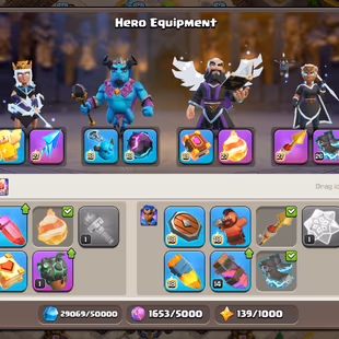 🔥TH 18 ALMOST MAX🔥XP 230-FULL MAX 17-[ 5 EPIC EQUIPMENT MAX-HERO 100-100-90-75-50-MEDALS 420-MAGIK SKINS-BEST DEAL - Image 6