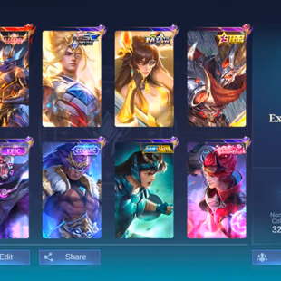 ML  587 Legend Granger Star Hayabusa 19 Dulex dragon shiryu Chou pegasus Badang Gaara Vale Epic Grock 3 emblem max - Image 1