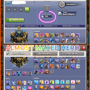 🎯SUPER TH17 MAXED / HIGH LEVEL ACCOUNT 👹 28 EQUIPMENT | SUPER 8 HERO SKINS | LEVEL 18 MAX WALLS | INSTANT - Image 7