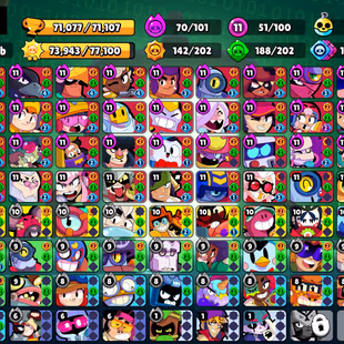 345 SKINS | 71.000 TROPHIES | 100 BRAWLERS | 40 HYPERCHARGE | 51 MAX | 35 PRESTIGE | 25 BUFFIES - Image 3