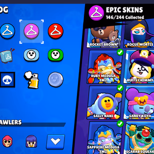 361 SKINS | 90 HYPERCHARGED | 94.038 TROPHIES | 95 BRAWLERS | 95 MAX BRAWLERS | 18 BUFFIES  - Image 7
